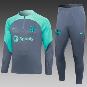 2023/2024 Barcelona Half-Pull Training Suit Grey Football Shirt