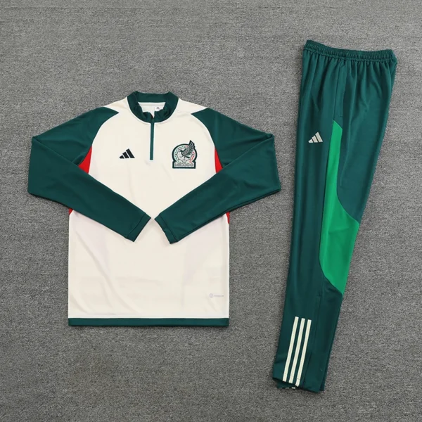 2023 Mexico Half-Pull Training Suit Off White Football Shirt