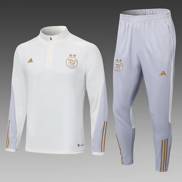 2022 Algeria Half-Pull Training Suit White Football Shirt