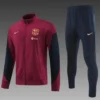 2024/2025 Barcelona Long Zipped Jacket Training Suit Red Football Shirt
