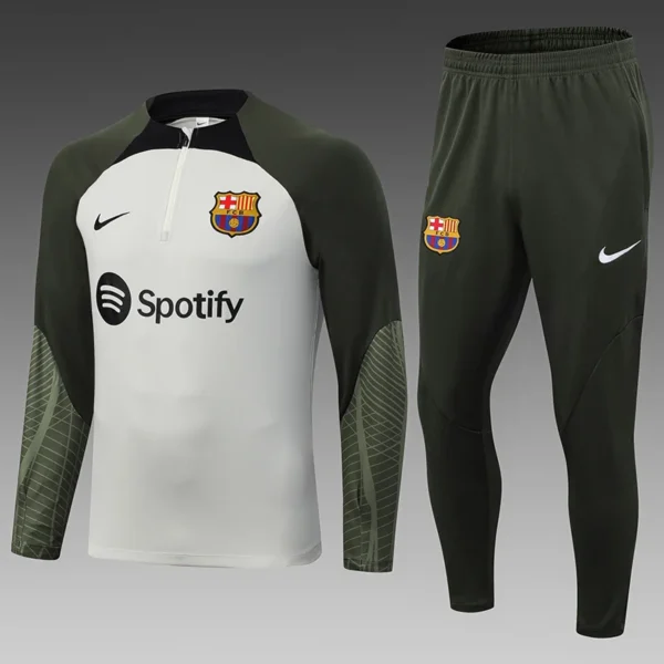 2023/2024 Barcelona Half-Pull Training Suit Light Gray Football Shirt