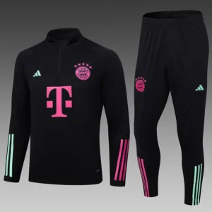2023/2024 Bayern Munchen Half-Pull Training Suit Black Football Shirt