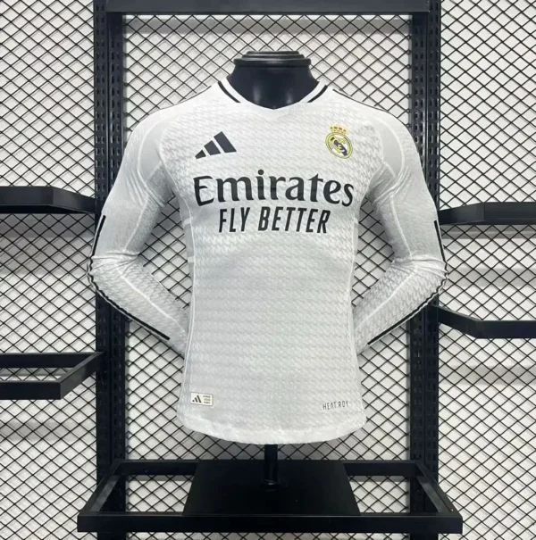 2024/2025 Long Sleeve Player Version Real Madrid Home Football Shirt