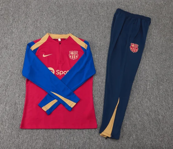 2024/2025 Barcelona Half-Pull Training Suit Red Blue Football Shirt