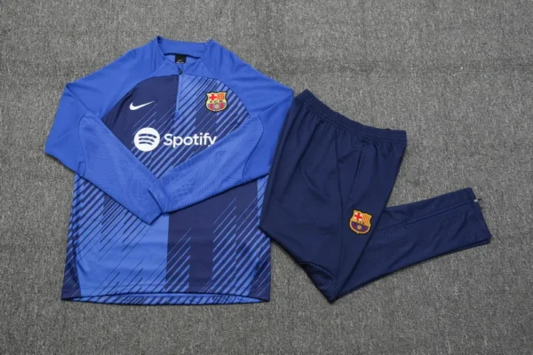 2023/2024 Barcelona Half-Pull Training Suit Blue Football Shirt