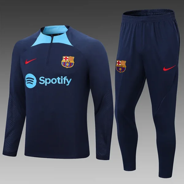 2022/2023 Barcelona Half-Pull Training Suit Royal Blue Football Shirt