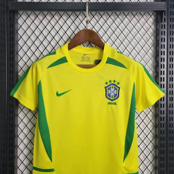 2002 Retro Brazil Home Football Shirt Kids Size