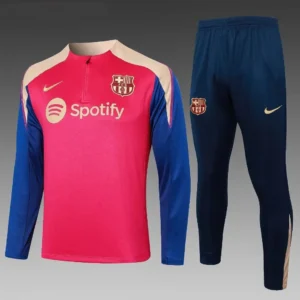2024/2025 Barcelona Half-Pull Training Suit Pink Football Shirt