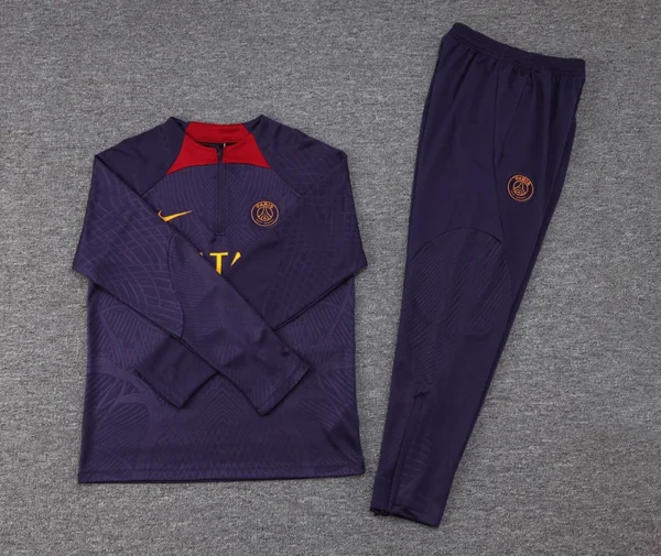 2023/2024 Paris Saint-Germain Half-Pull Training Suit Purple Football Shirt