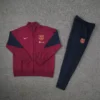 2024/2025 Barcelona Long Zipped Jacket Training Suit Red Football Shirt