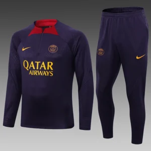 2023/2024 Paris Saint-Germain Half-Pull Training Suit Purple Football Shirt