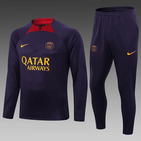 2023/2024 Paris Saint-Germain Half-Pull Training Suit Purple Football Shirt