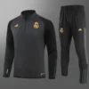 2023/2024 Real Madrid Half-Pull Training Suit Gray-black Football Shirt