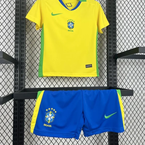 2025/2026 Brazil Home Football Shirt Kids Size