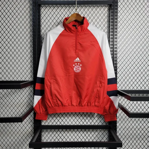 2023/2024 Bayern Munchen Windbreaker(Red-White)Football Shirt