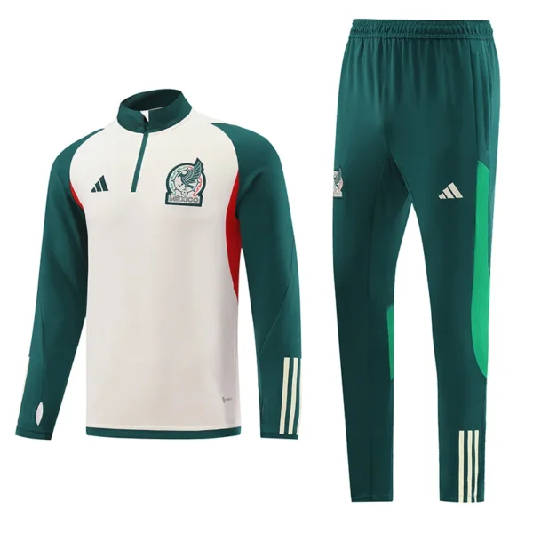 2023 Mexico Half-Pull Training Suit Off White Football Shirt