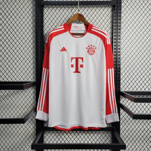 2023/2024 Long Sleeve Bayern Munchen Home Football Shirt