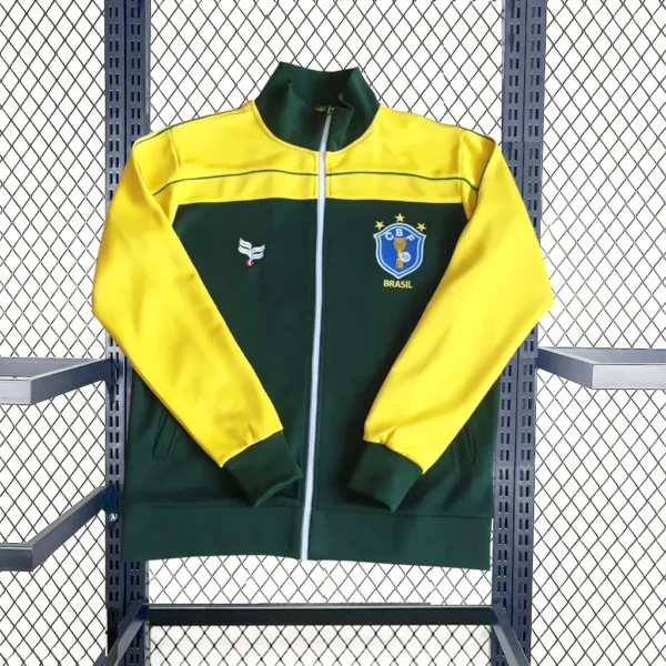 1982 Retro Brazilian Jacket Trench Jersey Football Shirt