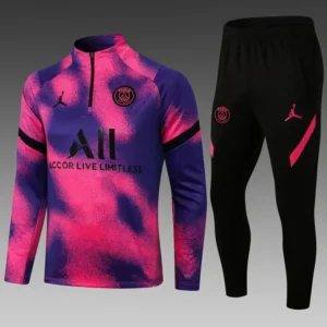 2021/2022 Paris Saint-Germain Half-Pull Training Suit Pink Football Shirt