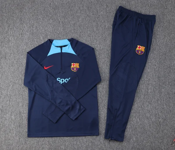 2022/2023 Barcelona Half-Pull Training Suit Royal Blue Football Shirt