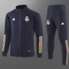 2023/2024 Real Madrid Long Zipped Jacket Cyan Football Shirt