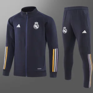 2023/2024 Real Madrid Long Zipped Jacket Cyan Football Shirt