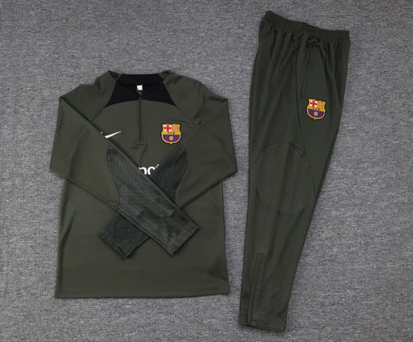 2023/2024 Barcelona Half-Pull Training Suit Green Football Shirt