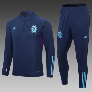 2022/2023 Argentina Half-Pull Training Suit Royal blue Football Shirt