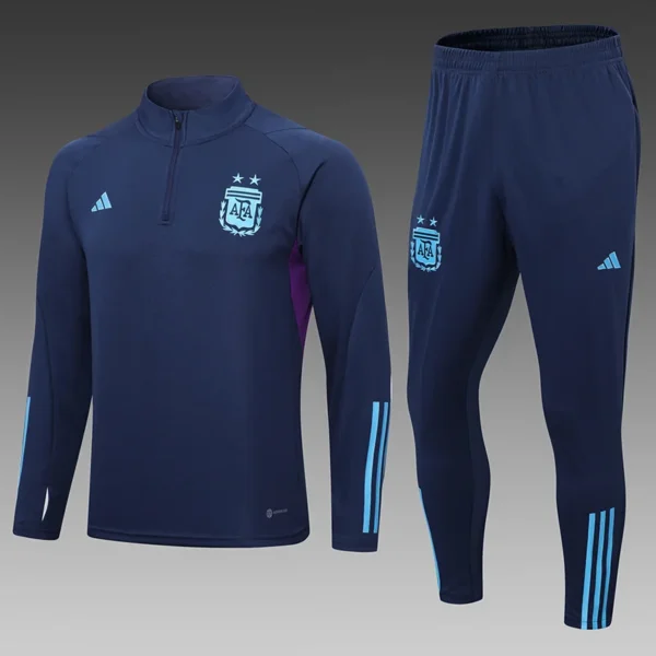 2022/2023 Argentina Half-Pull Training Suit Royal blue Football Shirt