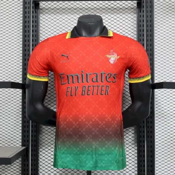 2025/2026 Player Version AC Milan Co-Branded Edition Football Shirt