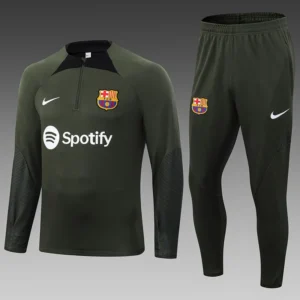 2023/2024 Barcelona Half-Pull Training Suit Green Football Shirt