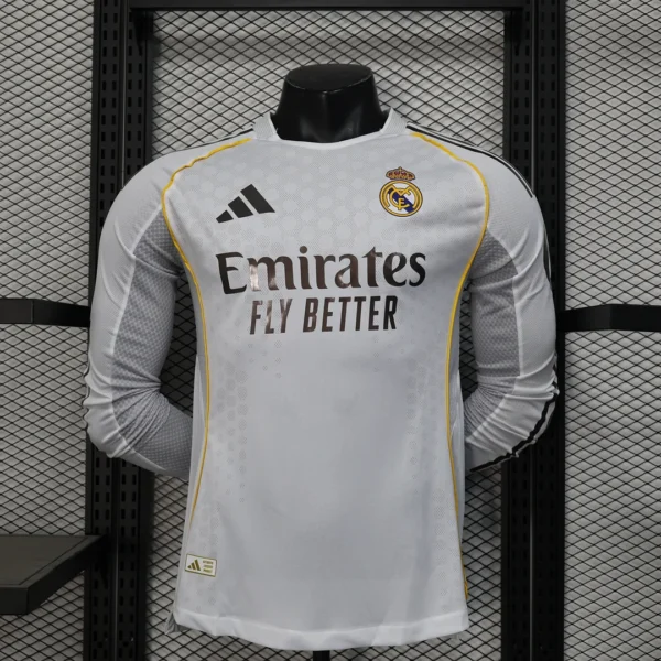 2025/2026 Long Sleeve Real Madrid Home Football Shirt