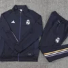 2023/2024 Real Madrid Long Zipped Jacket Cyan Football Shirt