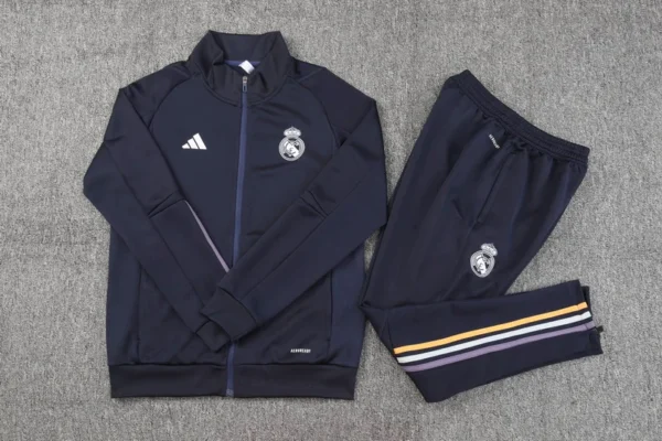2023/2024 Real Madrid Long Zipped Jacket Cyan Football Shirt