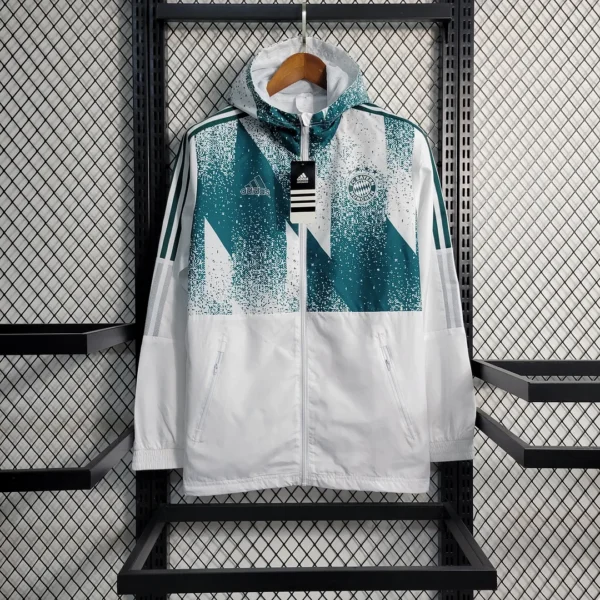 2023/2024 Bayern Munchen Windbreaker(White-Green)Football Shirt