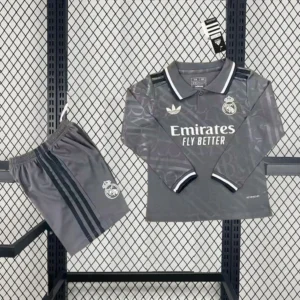 2024/2025 Long Sleeve Real Madrid Away Football Jersey Kids Size