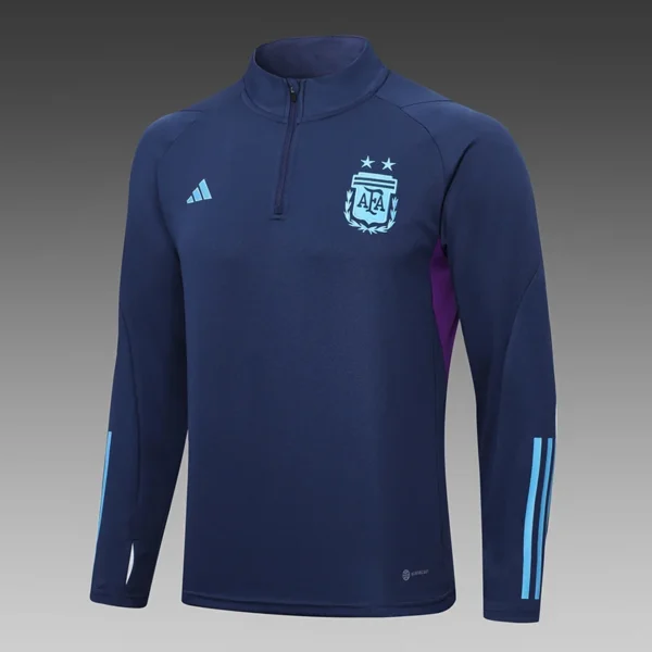 2022/2023 Argentina Half-Pull Training Suit Royal blue Football Shirt