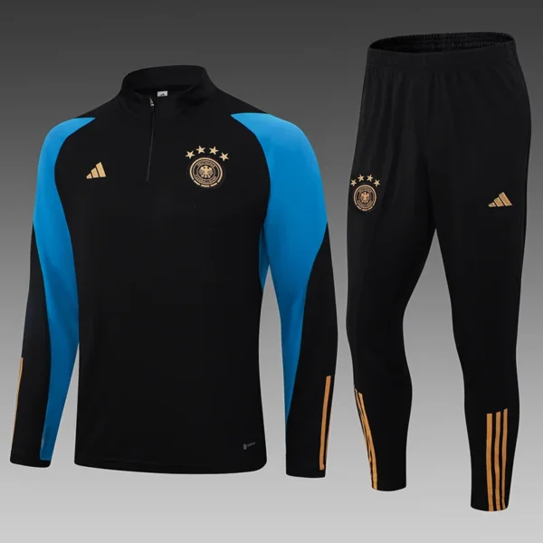 2023 Germany Half-Pull Training Suit Black Football Shirt