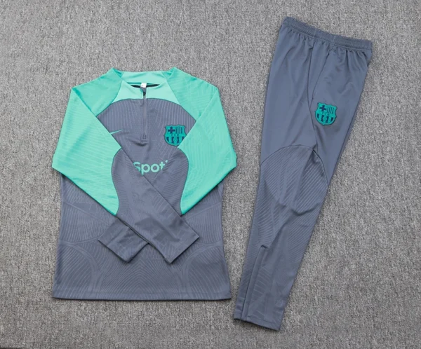 2023/2024 Barcelona Half-Pull Training Suit Grey Football Shirt