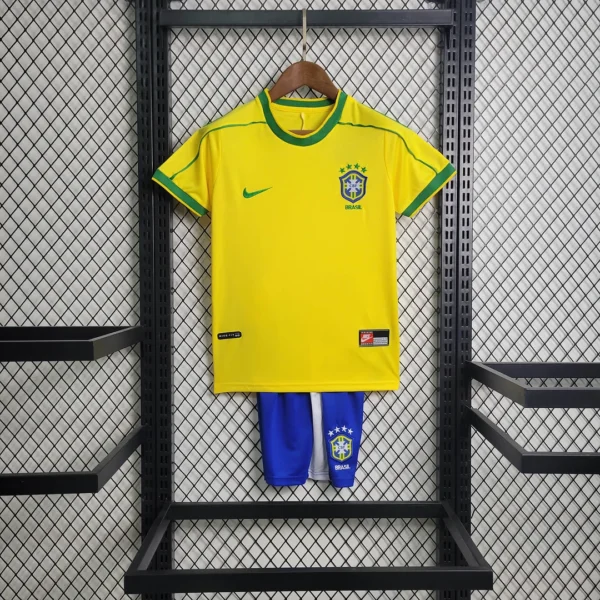 1998 Retro Brazil Home Football Shirt Kids Size