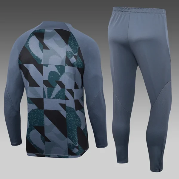 2023/2024 Barcelona Half-Pull Training Suit Grey Football Shirt
