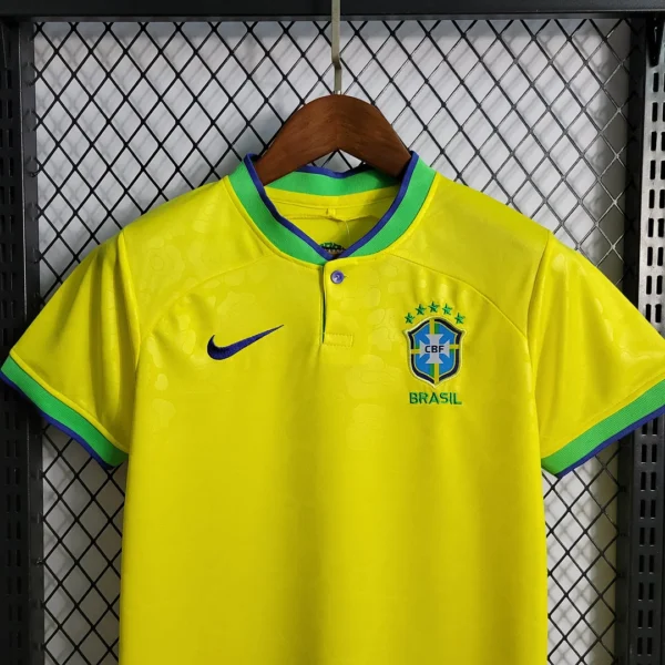 2022 Brazil Home Football Shirt Kids Size