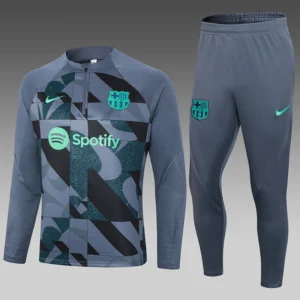 2023/2024 Barcelona Half-Pull Training Suit Grey Football Shirt