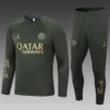 2023/2024 Paris Saint-Germain Half-Pull Training Suit Green Football Shirt