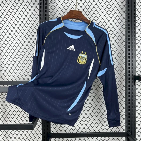 2006/2007 Argentina World Cup Away Long Sleeves Retro Jersey