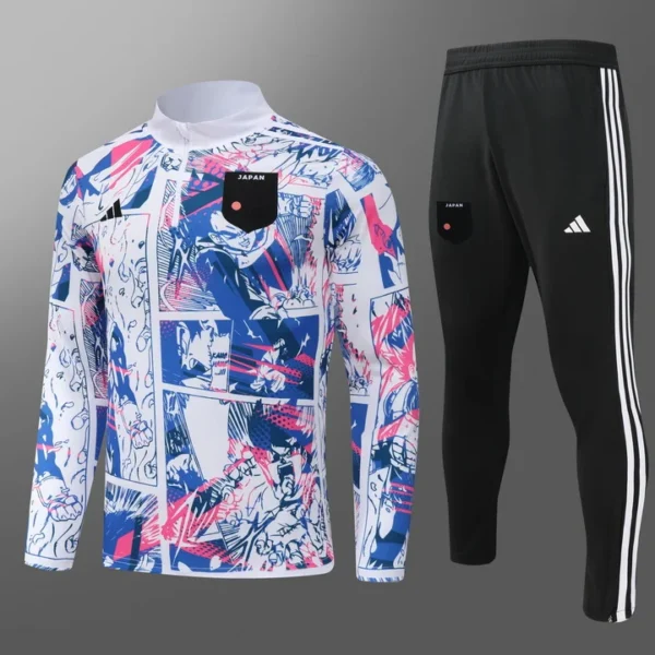 2024 Japan Half-Pull Training Suit White Football Shirt