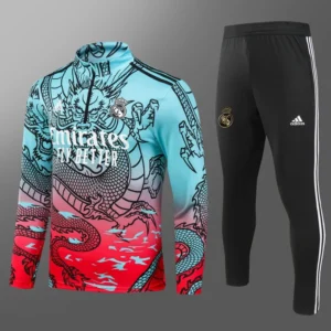 2023/2024 Real Madrid Half-Pull Training Suit Green Red Football Shirt