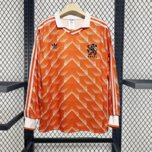 1988 Retro Long Sleeve Netherlands Home Jersey