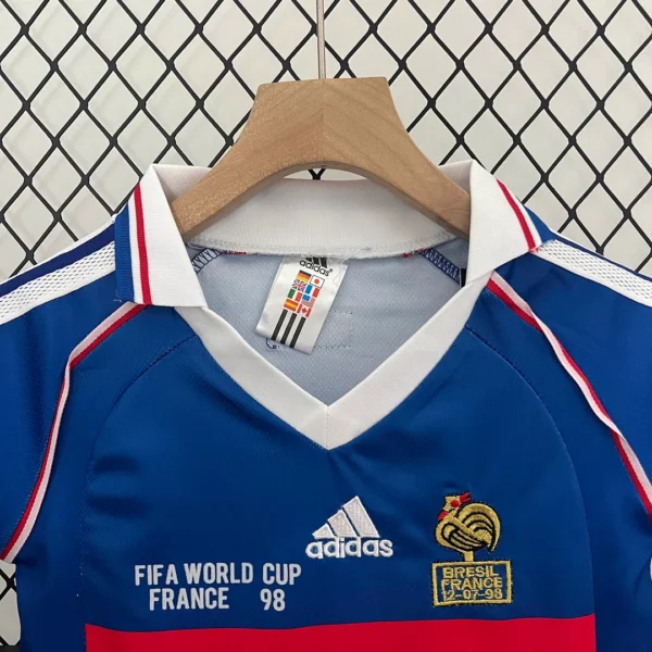 1998 Retro France Home Football Shirt Kids Size