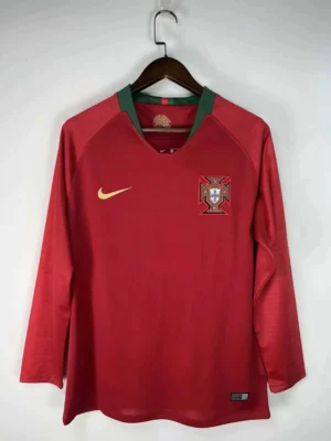 2018 Retro Long Sleeve Portugal Home Football Shirt